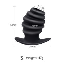 BLACK SILICONE HOLLOW BUTT PLUG SMALL BLACK SILICONE HOLLOW BUTT PLUG SMALL